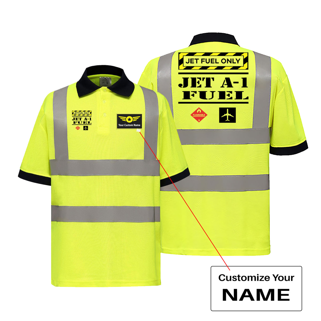 Jet Fuel Only Designed Reflective Polo T-Shirts
