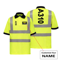 Thumbnail for A310 Text Designed Reflective Polo T-Shirts