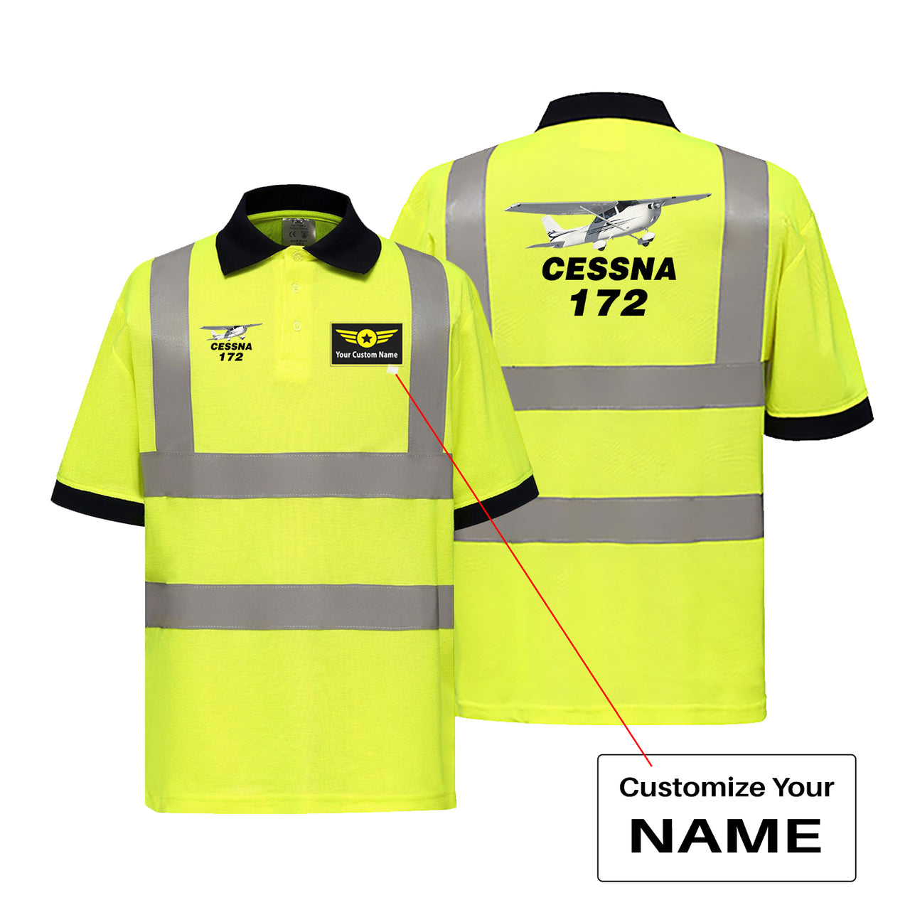 The Cessna 172 Designed Reflective Polo T-Shirts