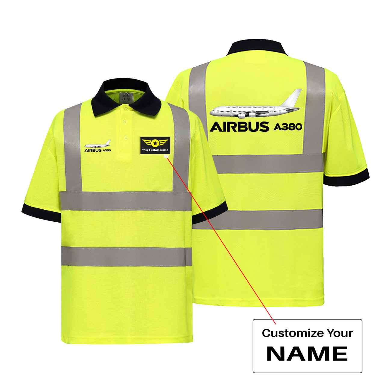 The Airbus A380 Designed Reflective Polo T-Shirts
