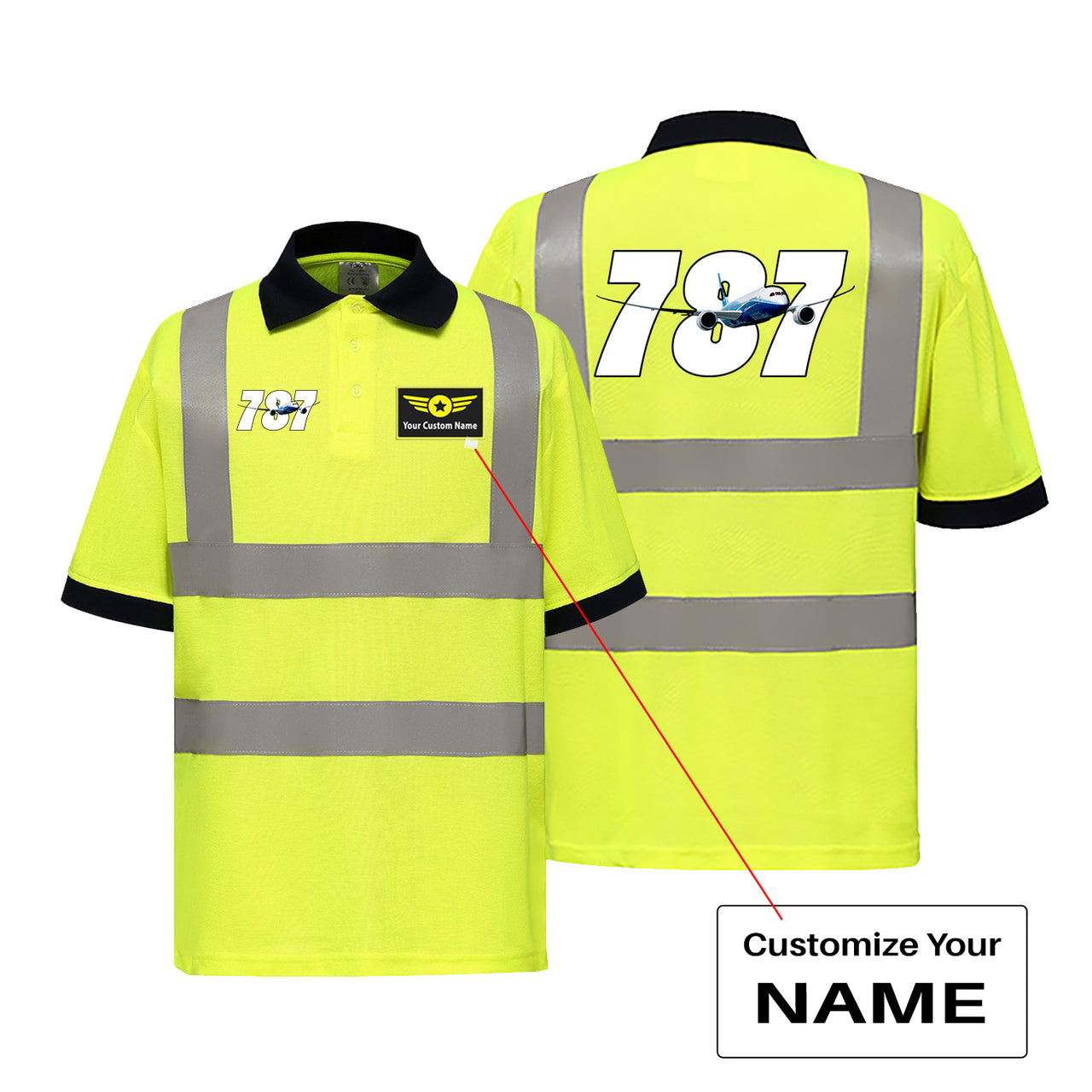 Super Boeing 787 Designed Reflective Polo T-Shirts