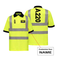 Thumbnail for A220 Text Designed Reflective Polo T-Shirts