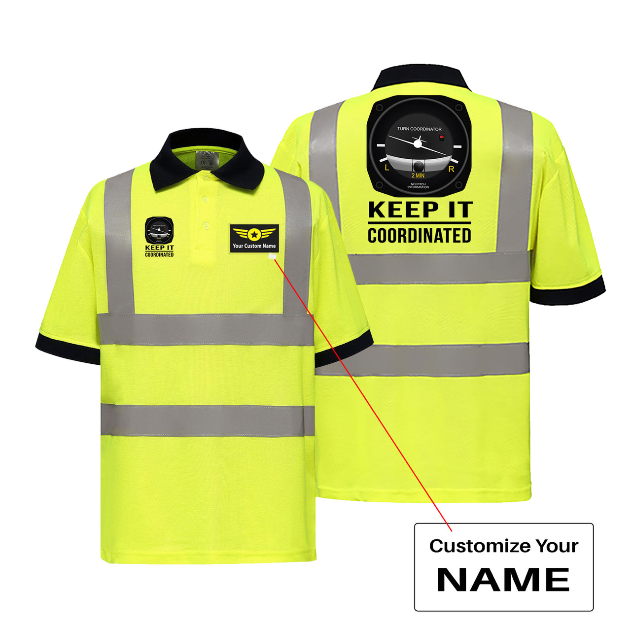 Keep It Coordinated Designed Reflective Polo T-Shirts