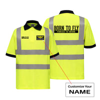 Thumbnail for Born To Fly Forced To Work Designed Reflective Polo T-Shirts