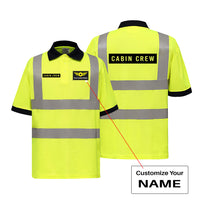 Thumbnail for Cabin Crew Text Designed Reflective Polo T-Shirts