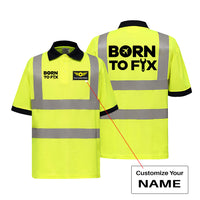 Thumbnail for Born To Fix Airplanes Designed Reflective Polo T-Shirts