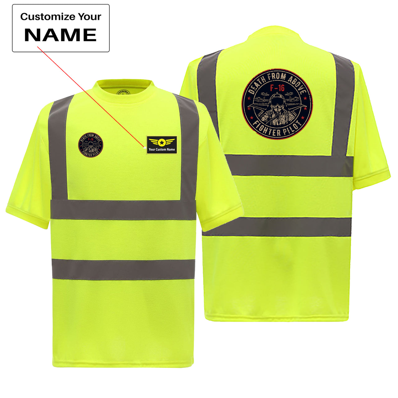 Fighter Jet 16 - Death From Above Designed Reflective T-Shirts