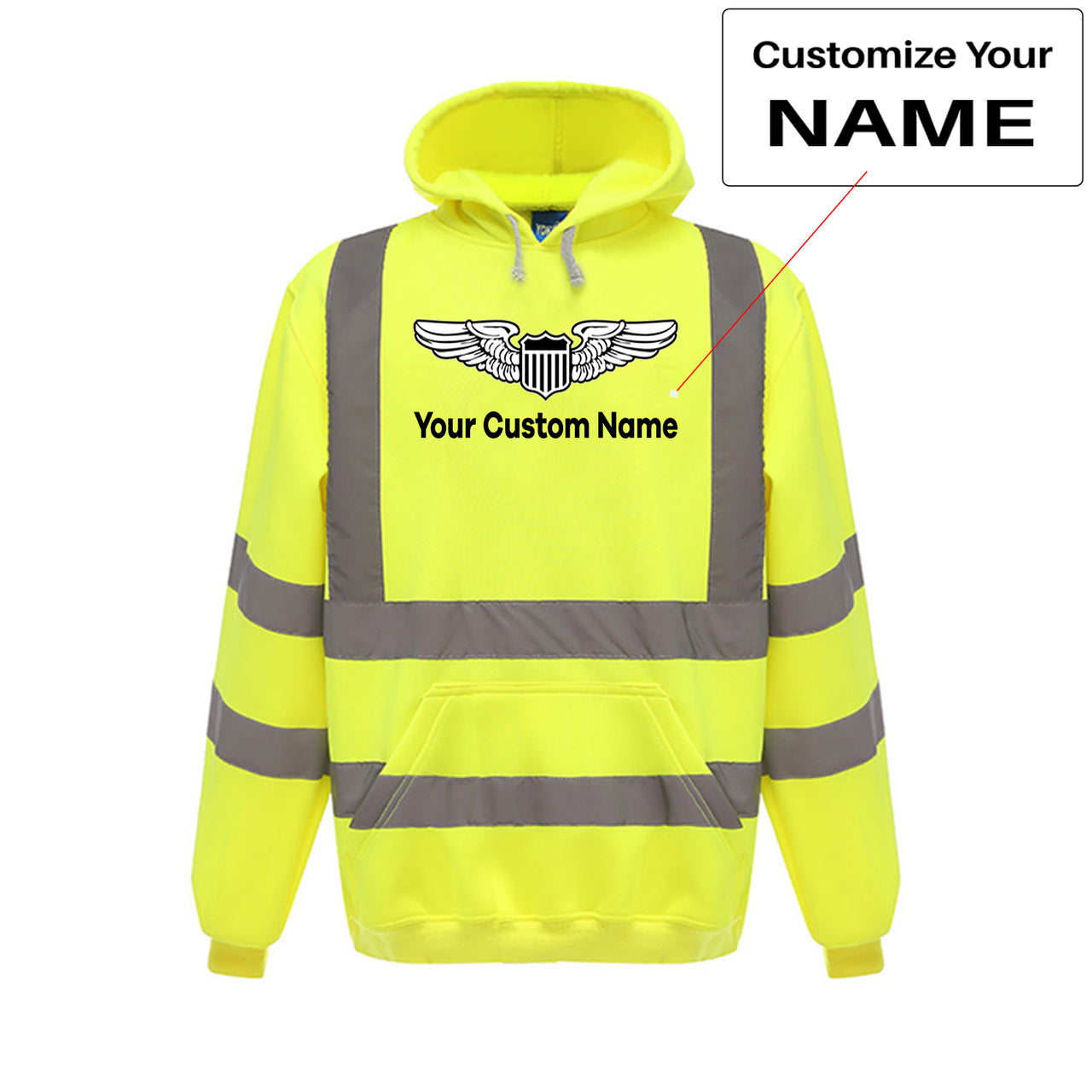 Custom Name (Military Badge) Designed Reflective Hoodies