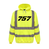Thumbnail for 757 Flat Text Designed Reflective Hoodies