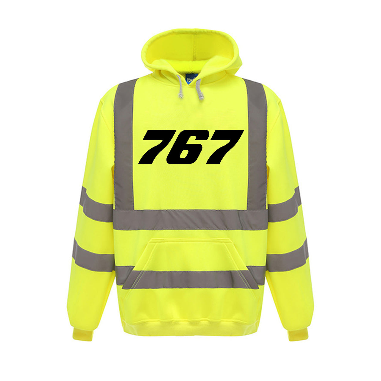 767 Flat Text Designed Reflective Hoodies