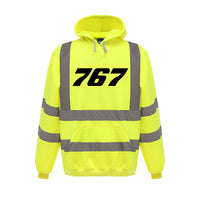 Thumbnail for 767 Flat Text Designed Reflective Hoodies