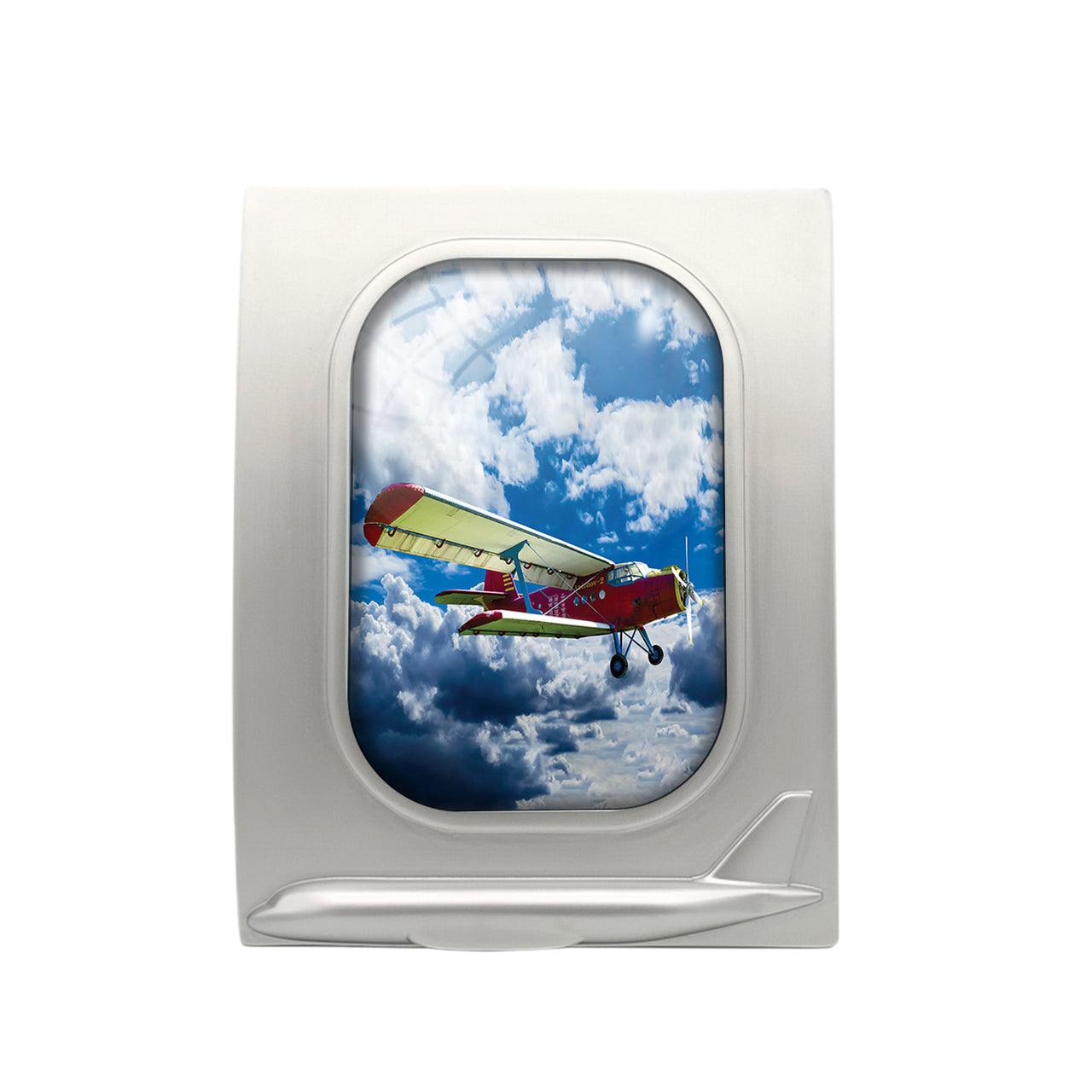 Beautiful Clouds & Antonov-2 Designed Airplane Window Photo Frame