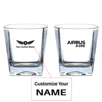 Thumbnail for Airbus A350 & Text Designed Whiskey Glass