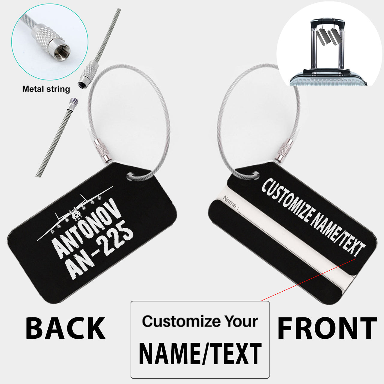 Antonov AN-225 & Plane Designed Fashion Metal Luggage Tags