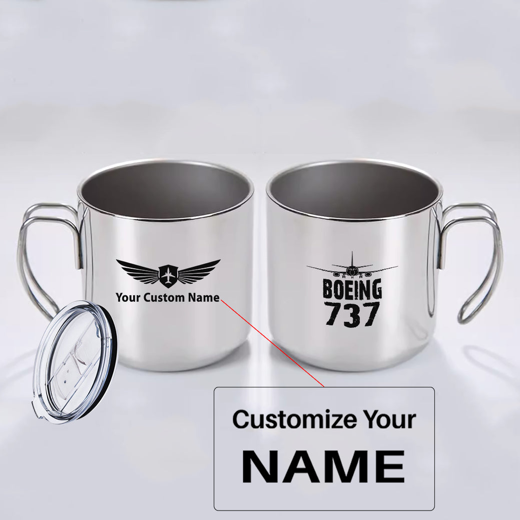 Boeing 737 & Plane Designed Stainless Steel Portable Mugs