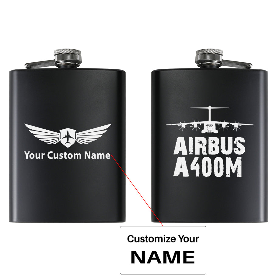 Airbus A400M & Plane Designed Stainless Steel Hip Flasks