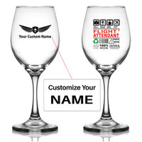 Thumbnail for Flight Attendant Label Designed Wine Glasses