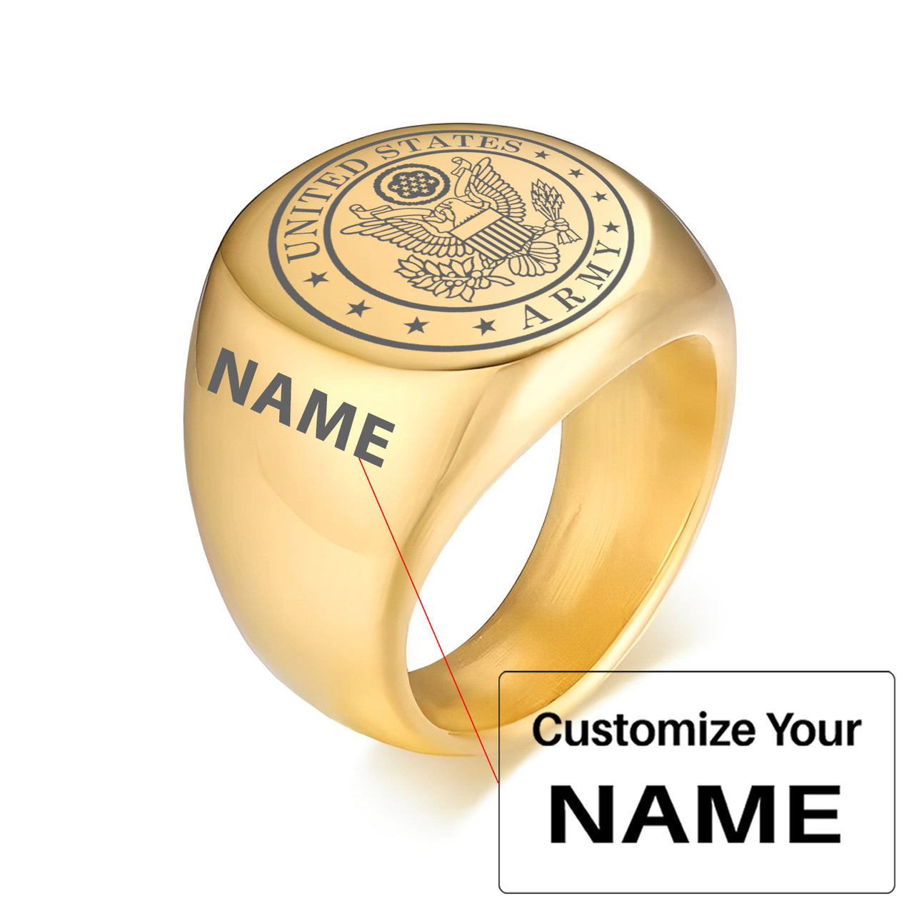 Army Design  20MM Stainless Steel Circular Ring