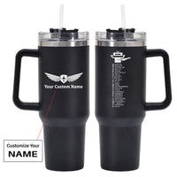 Thumbnail for Aviation Alphabet Designed 40oz Stainless Steel Car Mug With Holder