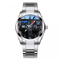 Thumbnail for Cessna 172 Cockpit Designed Stainless Steel Band Watches