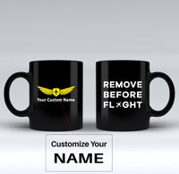 Thumbnail for Remove Before Flight Designed Black Mugs