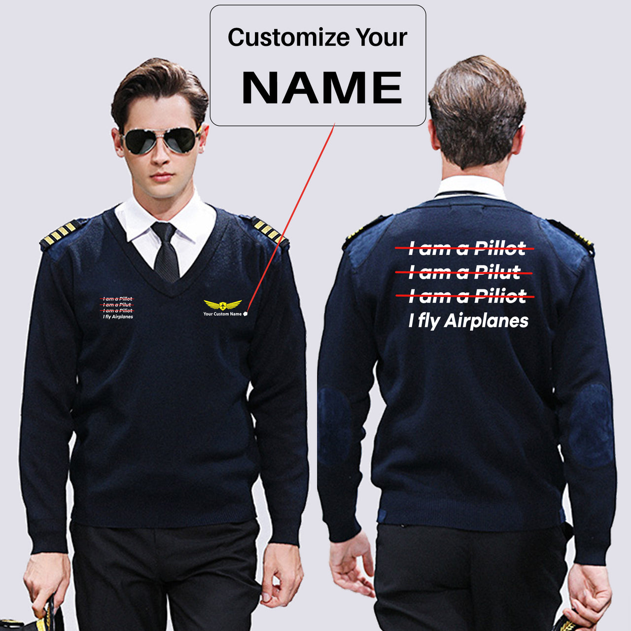 I Fly Airplanes Designed Wool Pilot Sweaters