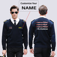 Thumbnail for I Fly Airplanes Designed Wool Pilot Sweaters