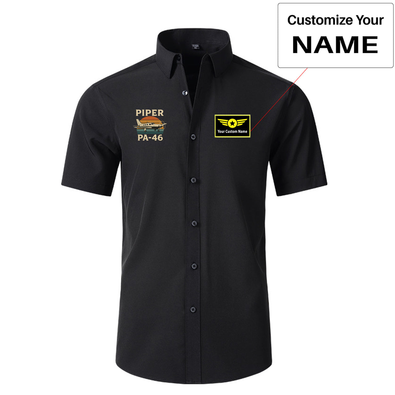 Retro Piper PA-46 Designed Short Sleeve Shirts