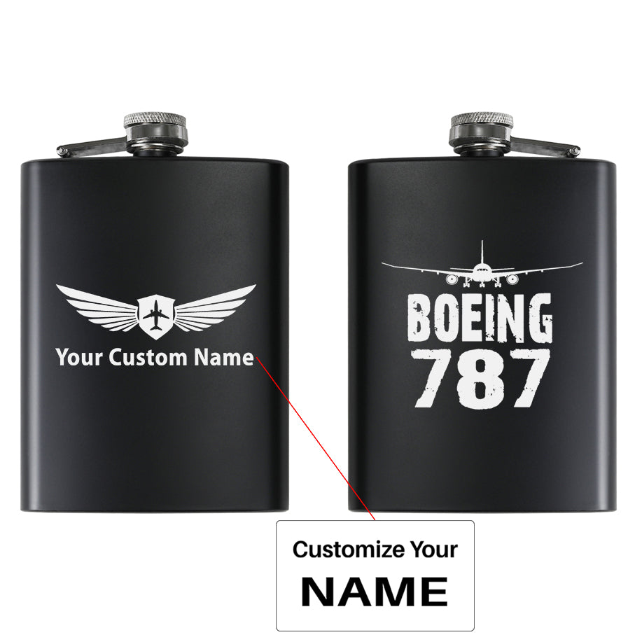 Boeing 787 & Plane Designed Stainless Steel Hip Flasks