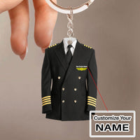 Thumbnail for Black Pilot Suit Jackets & Coat Uniform Acrylic Keychain