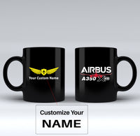 Thumbnail for Amazing Airbus A350 XWB Designed Black Mugs
