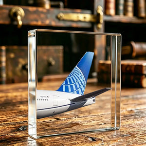 United Airlines Tail Logo Crystal Ornament