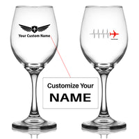 Thumbnail for Aviation Heartbeats Designed Wine Glasses
