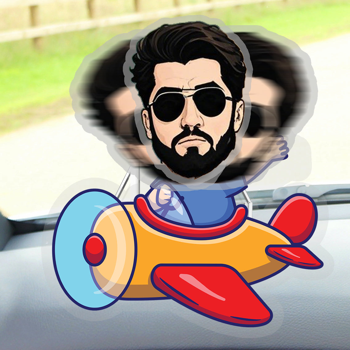 Driving Airplane Cartoon Custom Automatic Shaking Head Decorations Personalized Acrylic