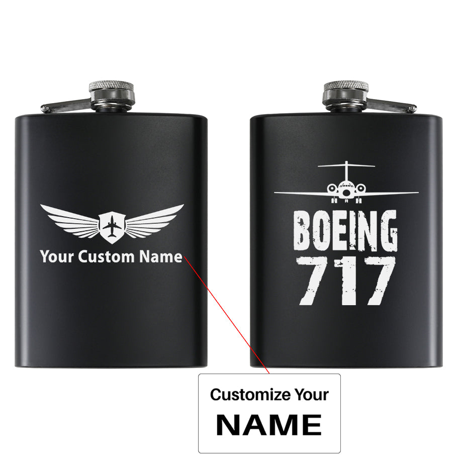 Boeing 717 & Plane Designed Stainless Steel Hip Flasks
