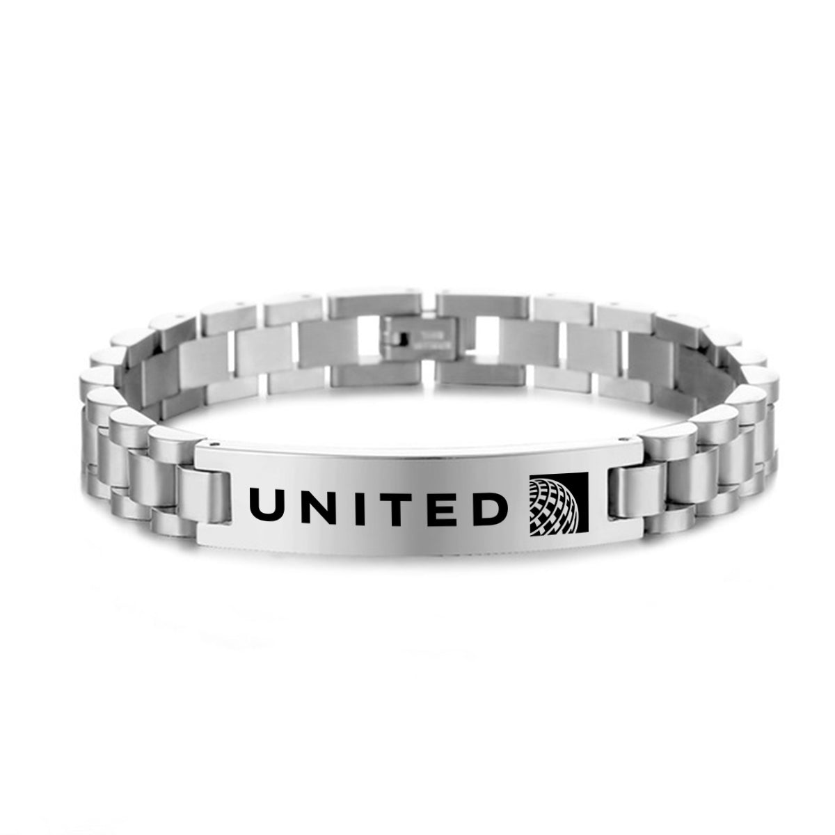 United Airlines Designed Stainless Steel Chain Bracelets