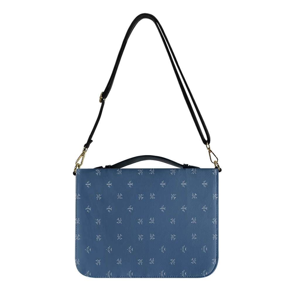 Nice Airplanes (Blue) 2 Designed PU Accessories Bags Strap Style