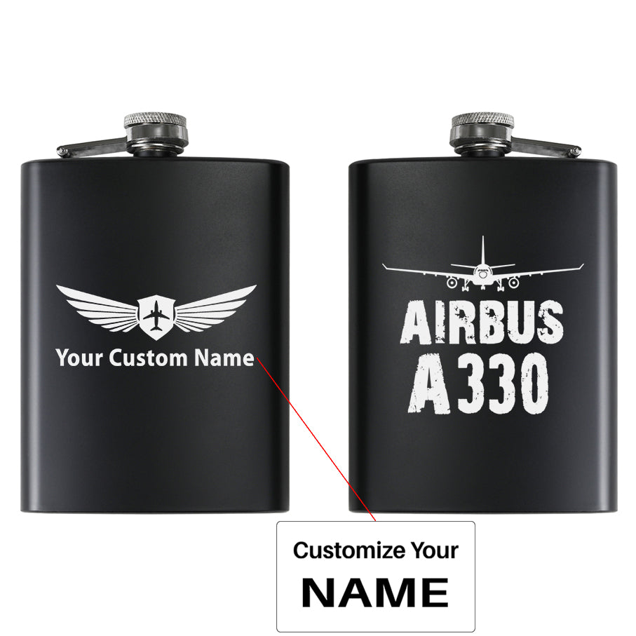 Airbus A330 & Plane Designed Stainless Steel Hip Flasks