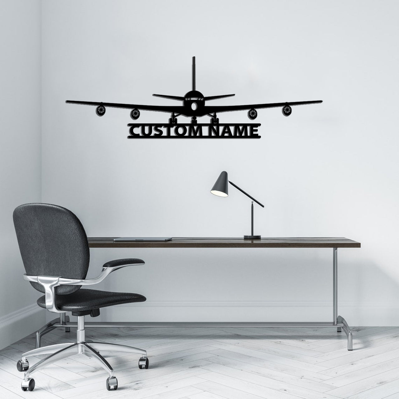 Boeing 707 Silhouette Designed Wall Metal Signs