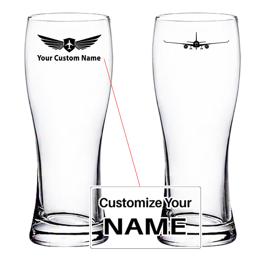 Airbus A350 Silhouette Designed Pilsner Beer Glasses