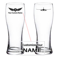 Thumbnail for Airbus A350 Silhouette Designed Pilsner Beer Glasses