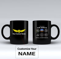 Thumbnail for The Only Six Pack I Will Ever Need Designed Black Mugs