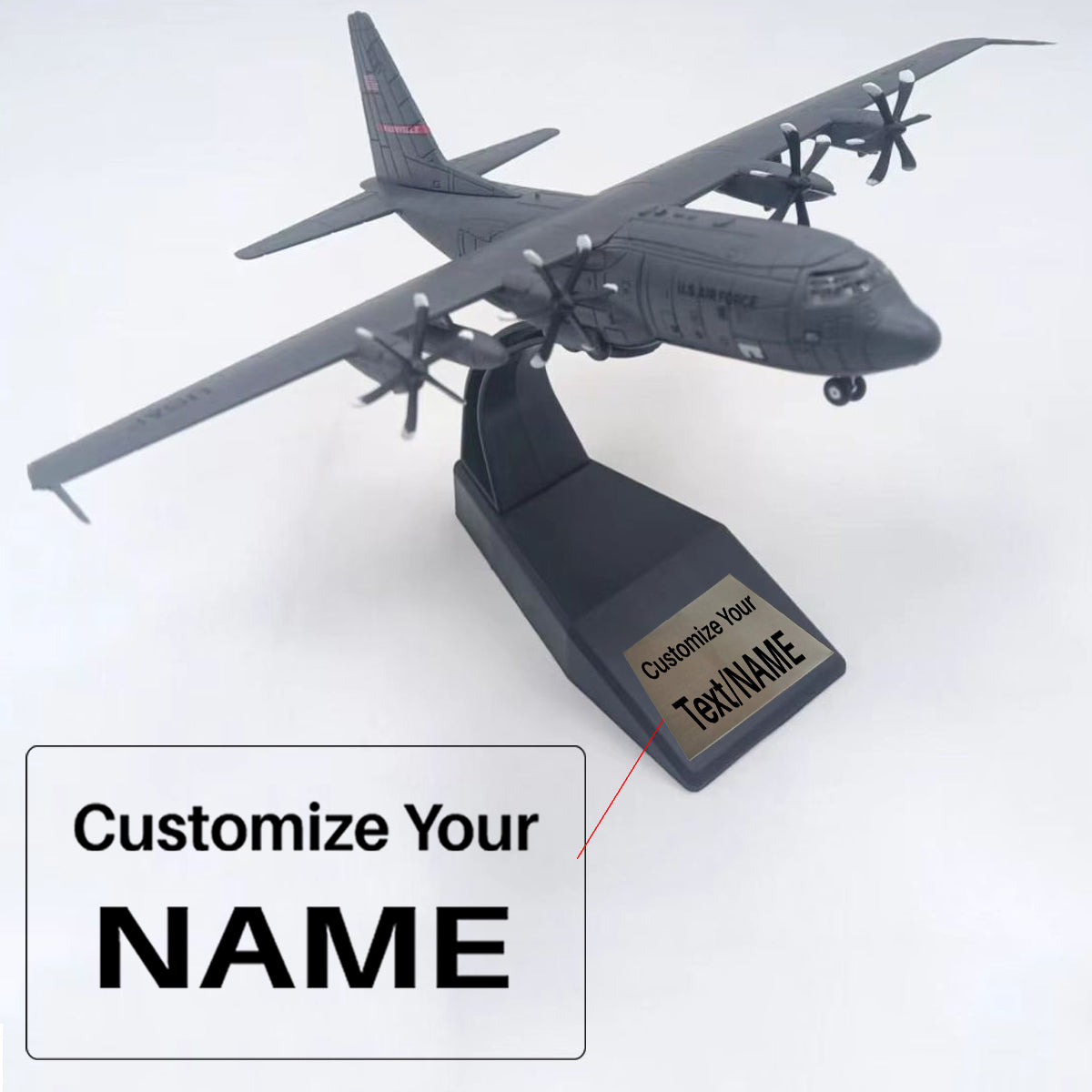 US Air Force C-130J Super Hercules Transport Aircraft Airplane Model Scale 1:200