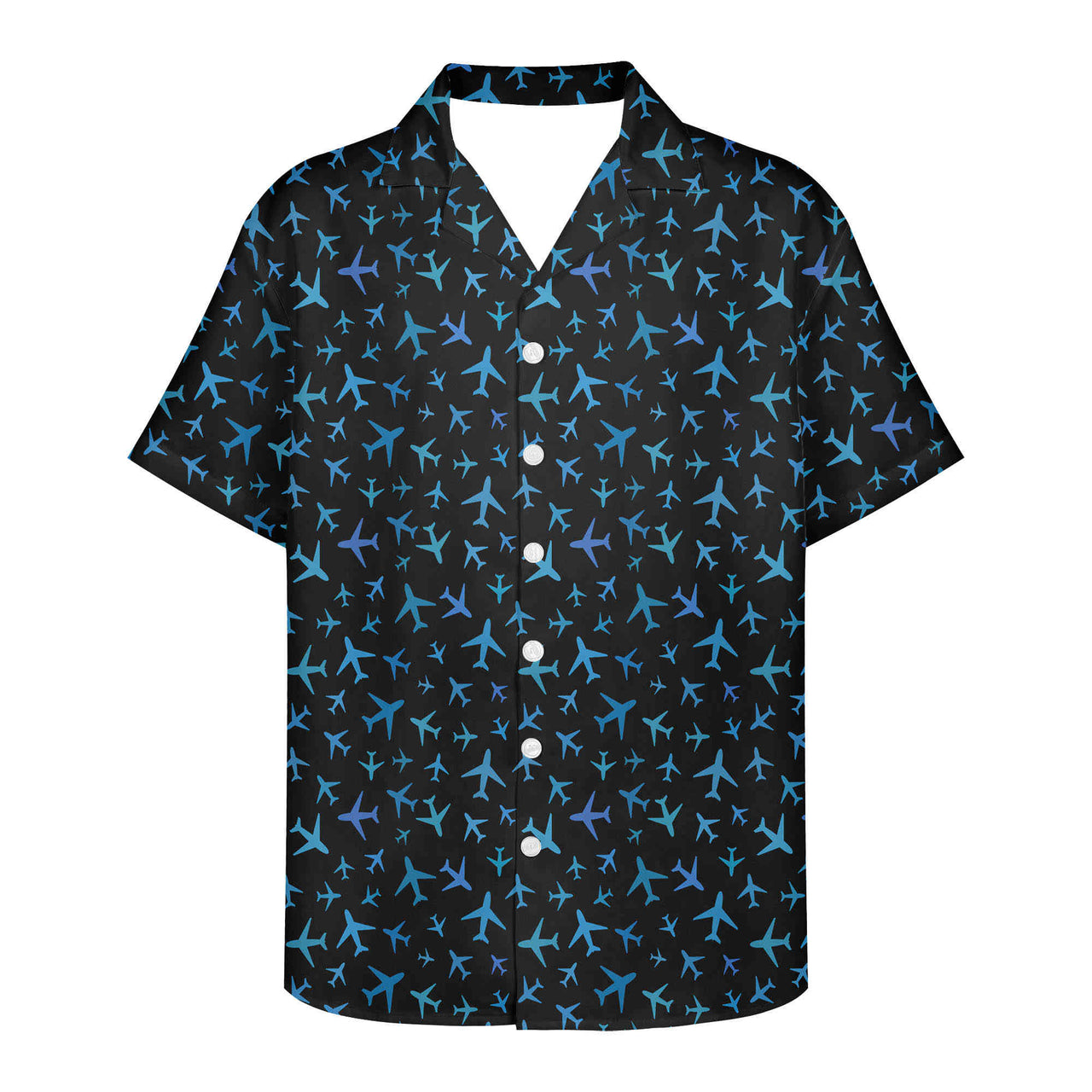 Many Airplanes Black Designed 3D Hawaiian Shirts