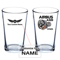 Thumbnail for Airbus A320 & CFM56 Engine Designed Beer & Water Glasses