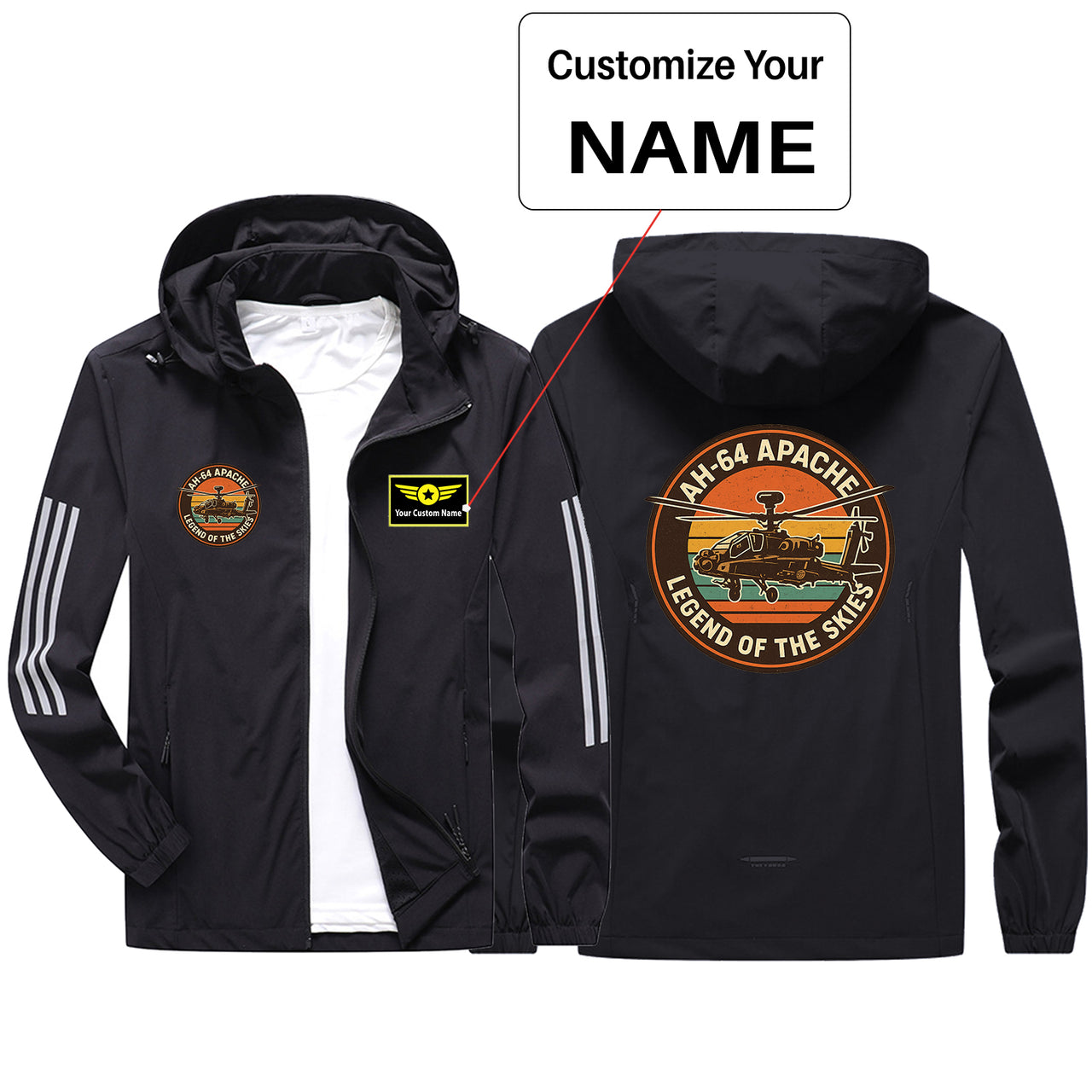 Retro Apache AH-64 Design Sport & Running Jackets