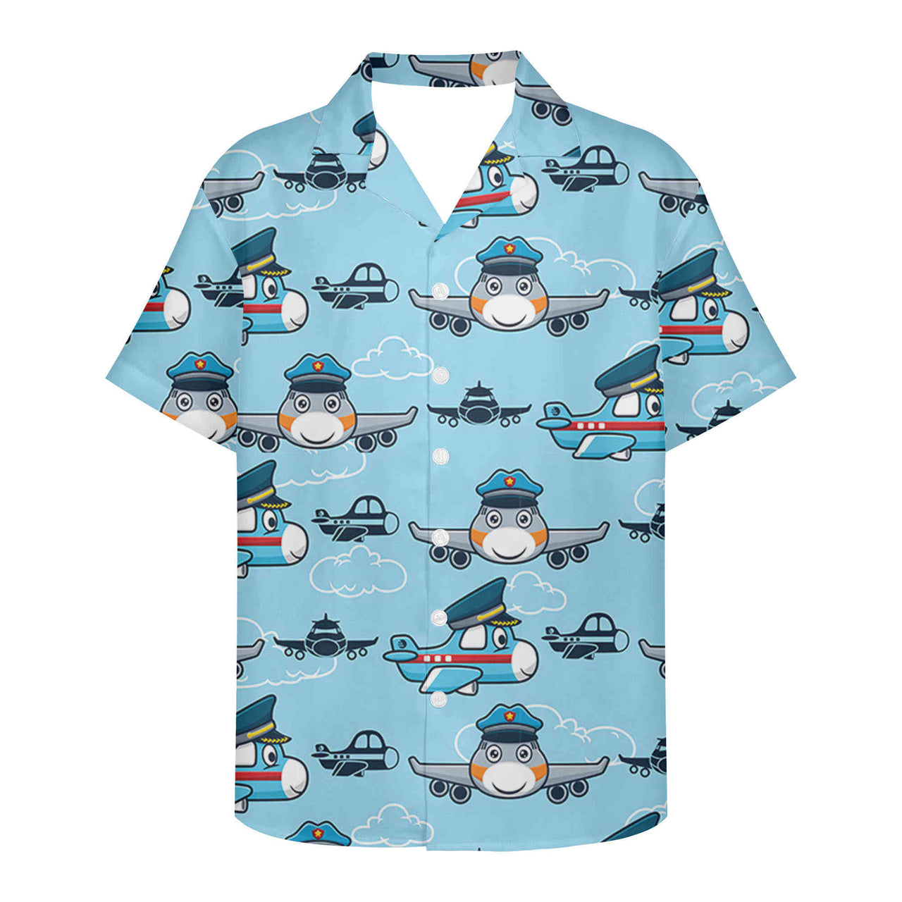 Cartoon & Funny Airplanes   Designed 3D Hawaiian Shirts