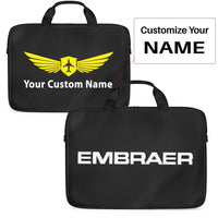 Thumbnail for Embraer & Text Designed Laptop & Tablet Bags