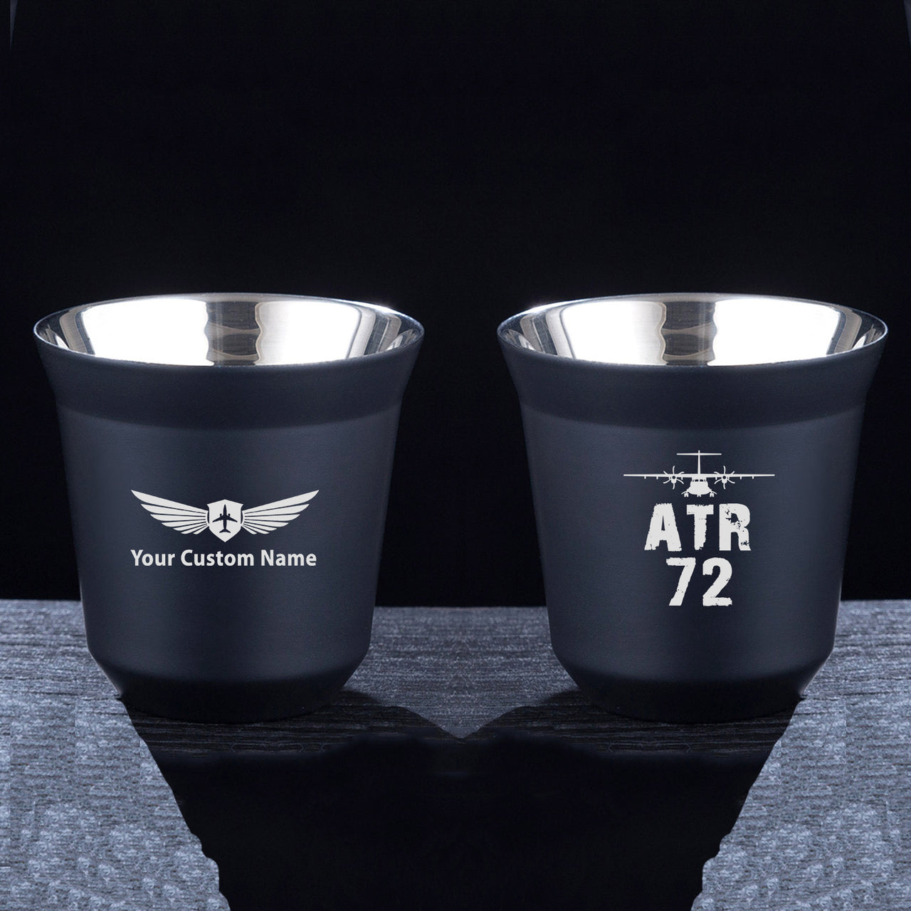 ATR-72 & Plane Designed Double Wall Stainless Steel Coffee Mugs