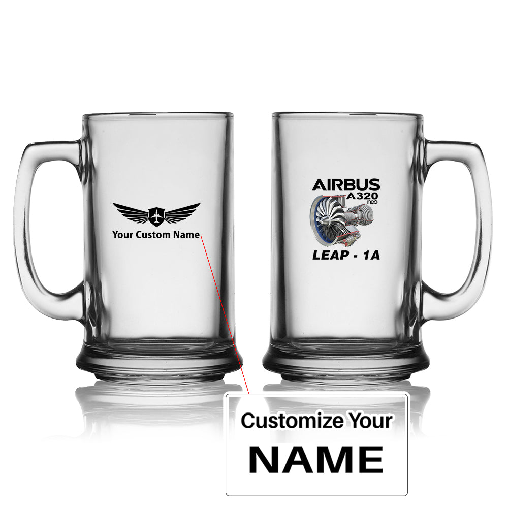 Airbus A320neo & Leap 1A Designed Beer Glass with Holder